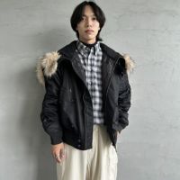 BLACK&&モデル身長：179cm 着用サイズ：L&&