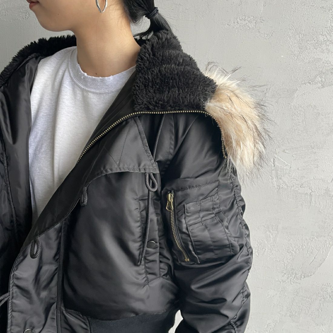 MILITARY [ミリタリー] 別注 N-2B オーバーサイズフライトジャケット [T-24789002-JF] BLACK