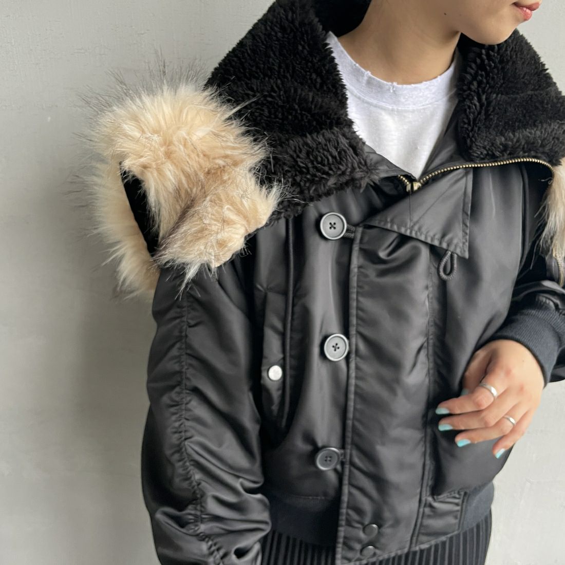 MILITARY [ミリタリー] 別注 N-2B オーバーサイズフライトジャケット [T-24789002-JF] BLACK