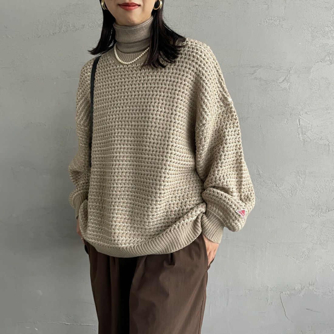 BEG/WHT&&モデル身長：160cm 着用サイズ：F&&