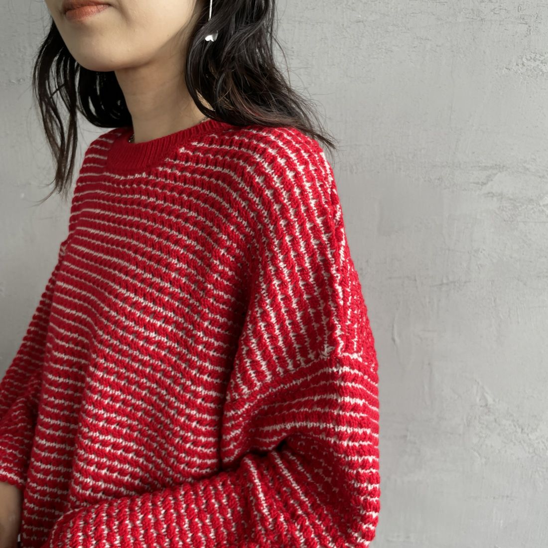 KELTY [ケルティ] 別注 クルーネック ジャガードニット [KE243W30IN02-JF] RED/BEG
