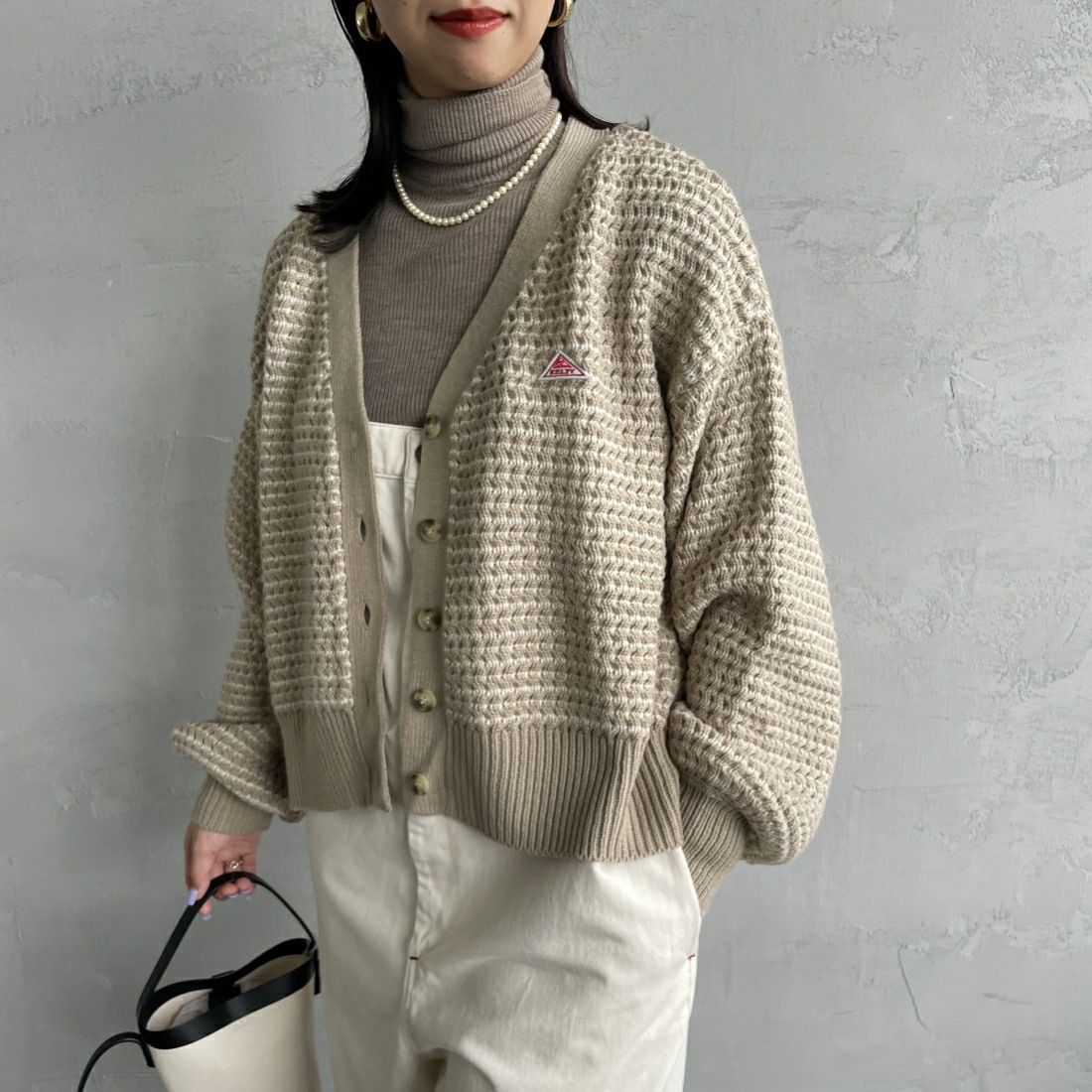 BEG/WHT&&モデル身長：160cm 着用サイズ：F&&