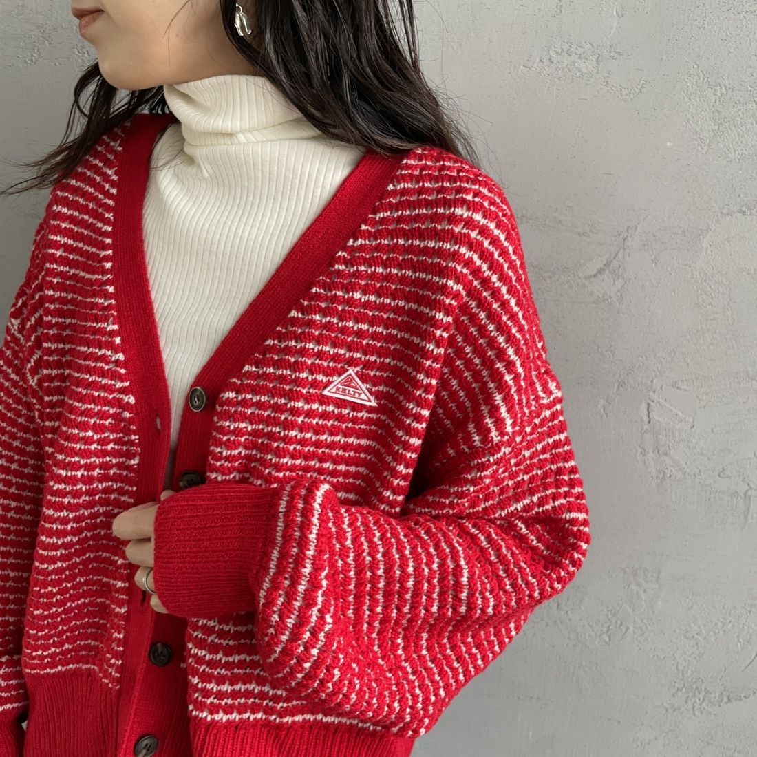 KELTY [ケルティ] 別注 ジャガードニットカーディガン [KE243W30IN01-JF] RED/BEG