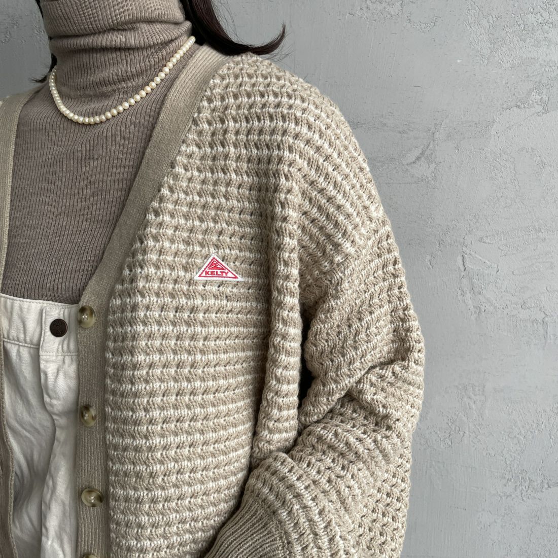 KELTY [ケルティ] 別注 ジャガードニットカーディガン [KE243W30IN01-JF] BEG/WHT