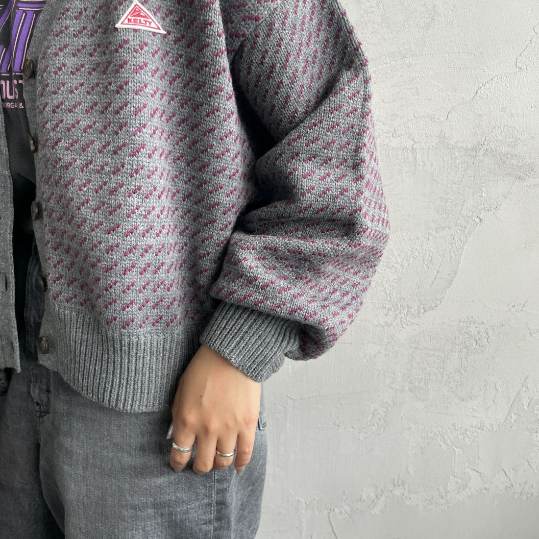 KELTY [ケルティ] 別注 ジャガードニットカーディガン [KE243W30IN01-JF] GRY/PPL