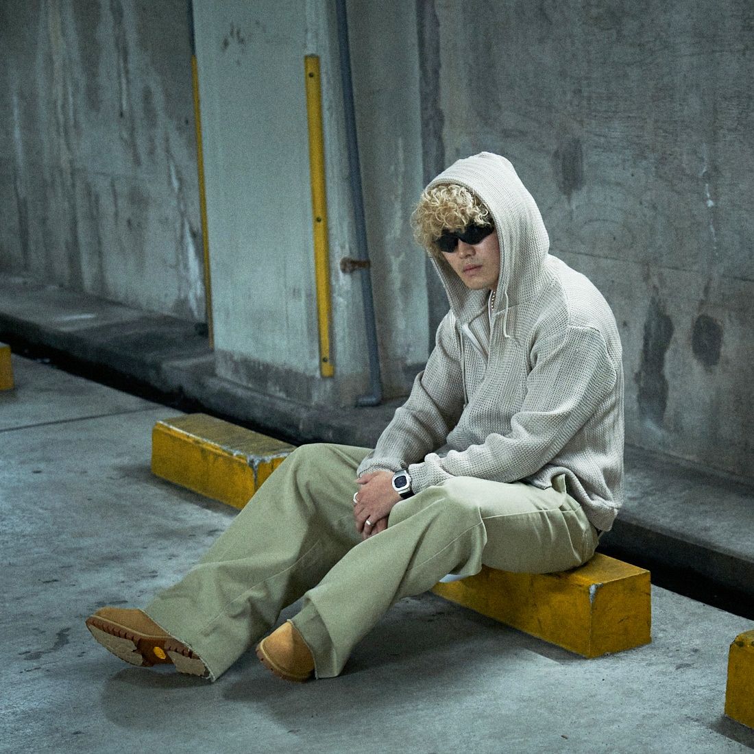 Dickies [ディッキーズ] 別注 ヴィンテージワークパンツ [243M40IN01-JF] KH KHAKI&&モデル身長：171cm 着用サイズ：XL&&