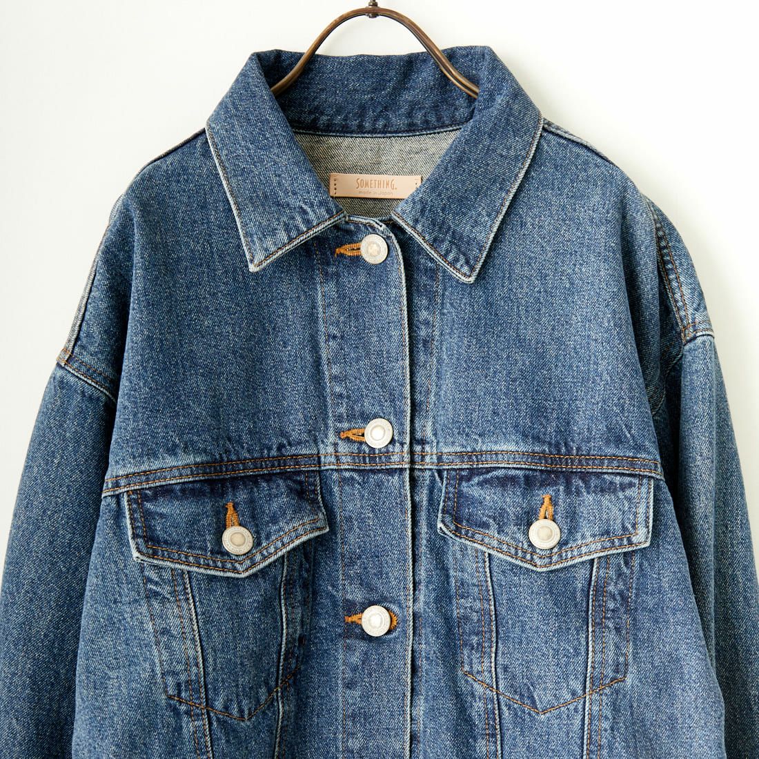 SOMETHING [サムシング] 別注 袖タック ショート丈デニムジャケット [SJF990-JF] 94 M.BLUE