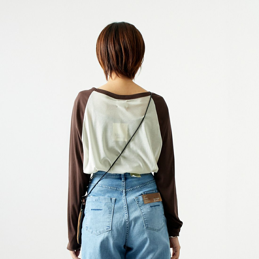 St.Johns 3rd club [セントジョンズサードクラブ] フランクリンセントラル シアーTシャツ [SJ24-12] OFF/BRN &&モデル身長：167cm 着用サイズ：F&&