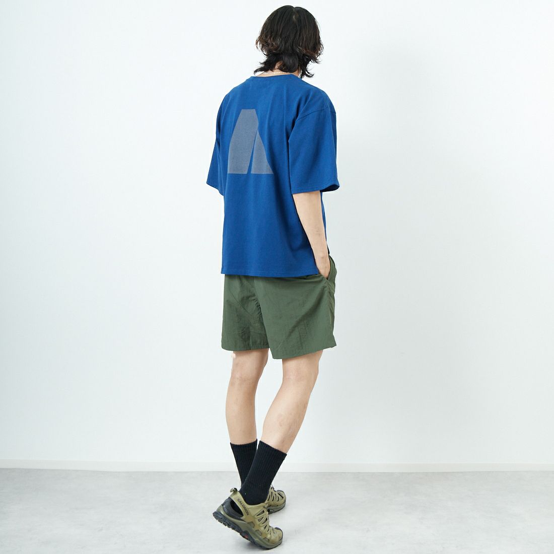 THRIFTY LOOK [スリフティールック] 別注 アーミーショーツ [NSV-505-JF] ｵﾘｰﾌﾞ &&モデル身長：179cm 着用サイズ：M&&