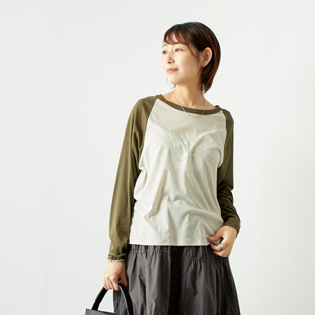 St.Johns 3rd club [セントジョンズサードクラブ] U.S.M.M.A シアーTシャツ [SJ24-15] BEG/KHK &&モデル身長：167cm 着用サイズ：F&&