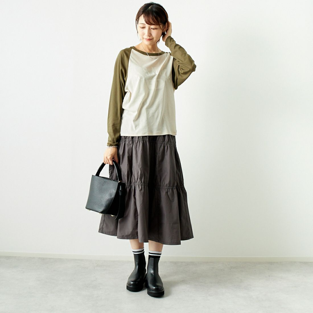 St.Johns 3rd club [セントジョンズサードクラブ] U.S.M.M.A シアーTシャツ [SJ24-15] BEG/KHK &&モデル身長：167cm 着用サイズ：F&&