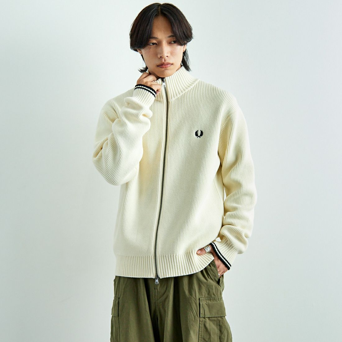 FRED PERRY [フレッドペリー] 別注 ドライバーズニット [FPM-24A-008-JF]