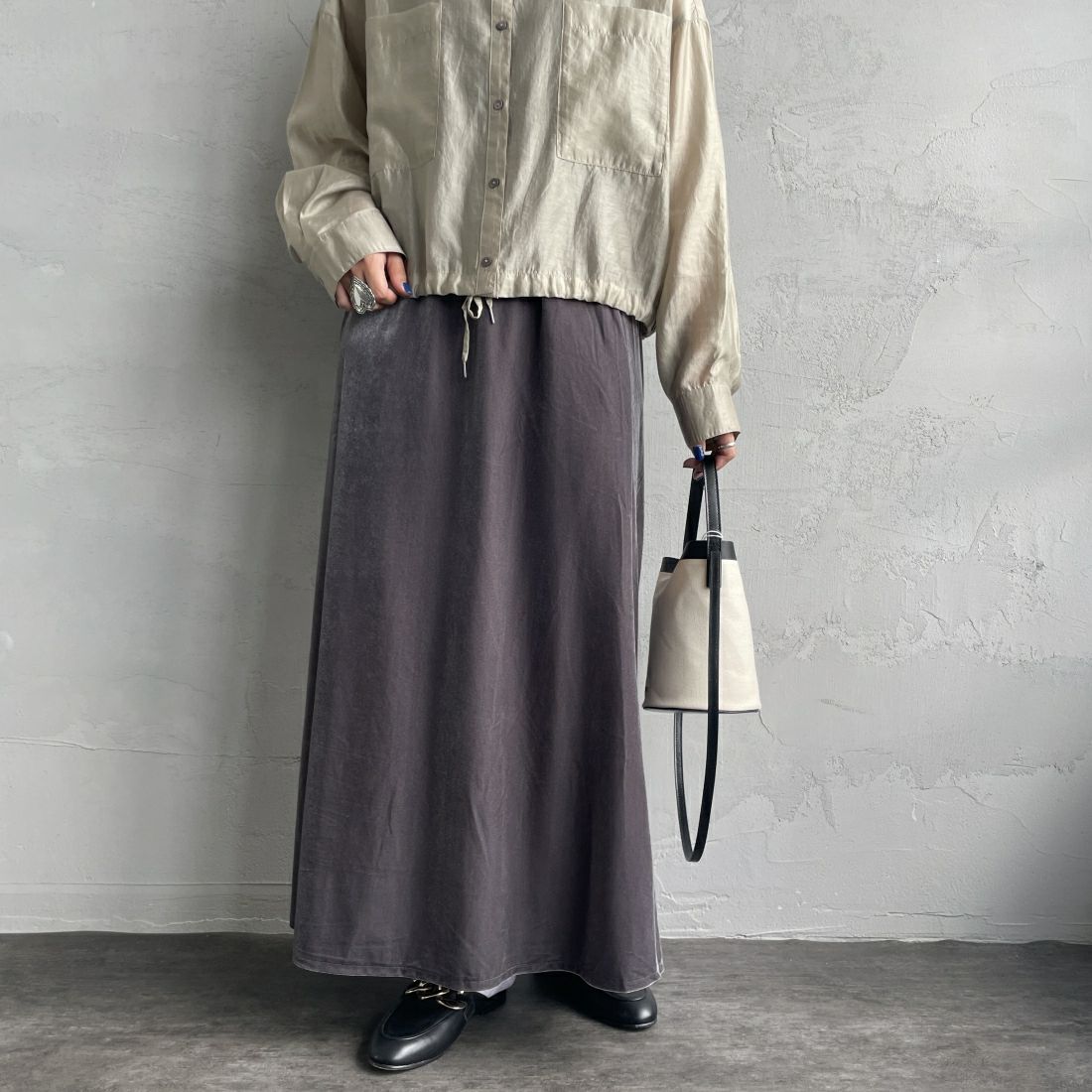 07 GRAY&&モデル身長：156cm 着用サイズ：F&&