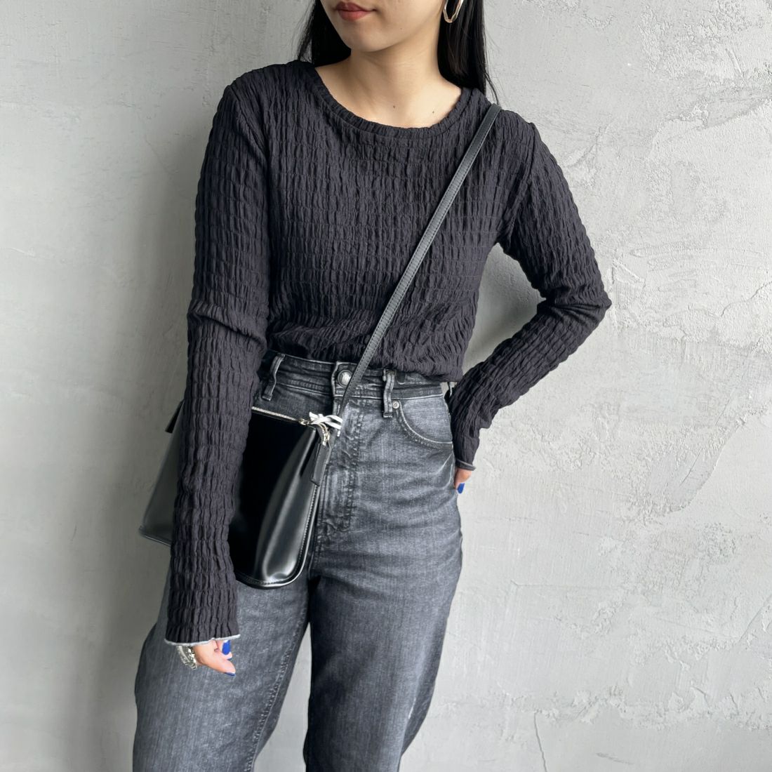 09 BLACK&&モデル身長：156cm 着用サイズ：F&&