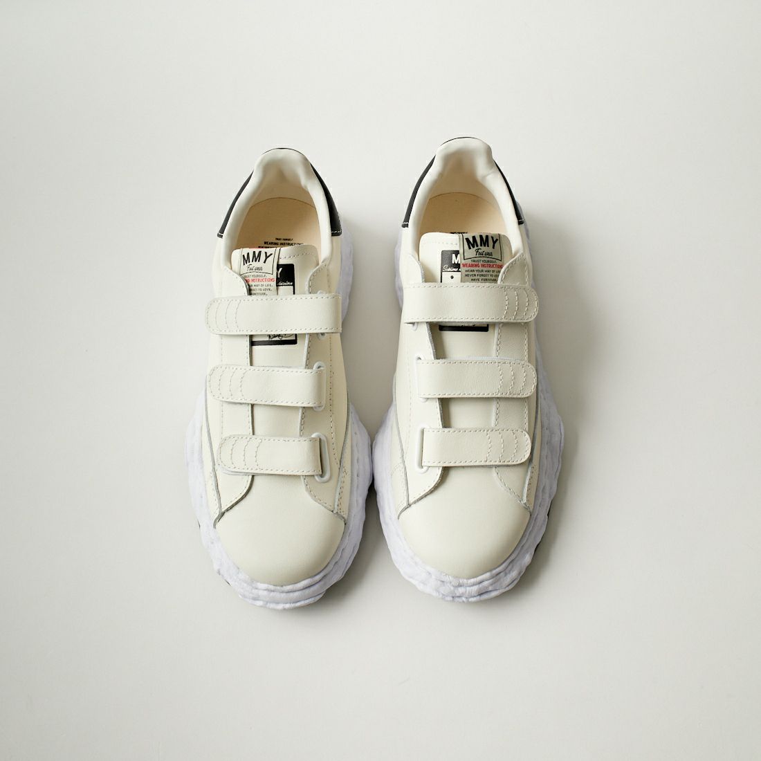 Maison MIHARA YASUHIRO [メゾン ミハラヤスヒロ] チャールズ オリジナルソールレザーローカットベルクロスニーカー [A12FW702] WHITE