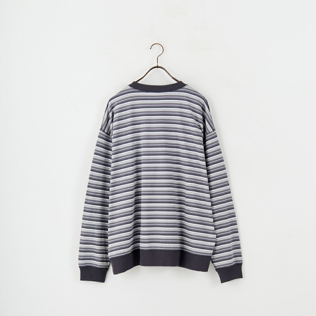 DANTON [ダントン] ストライプ スウェットTシャツ [DT-C0204TCB] GRY/WHT ML