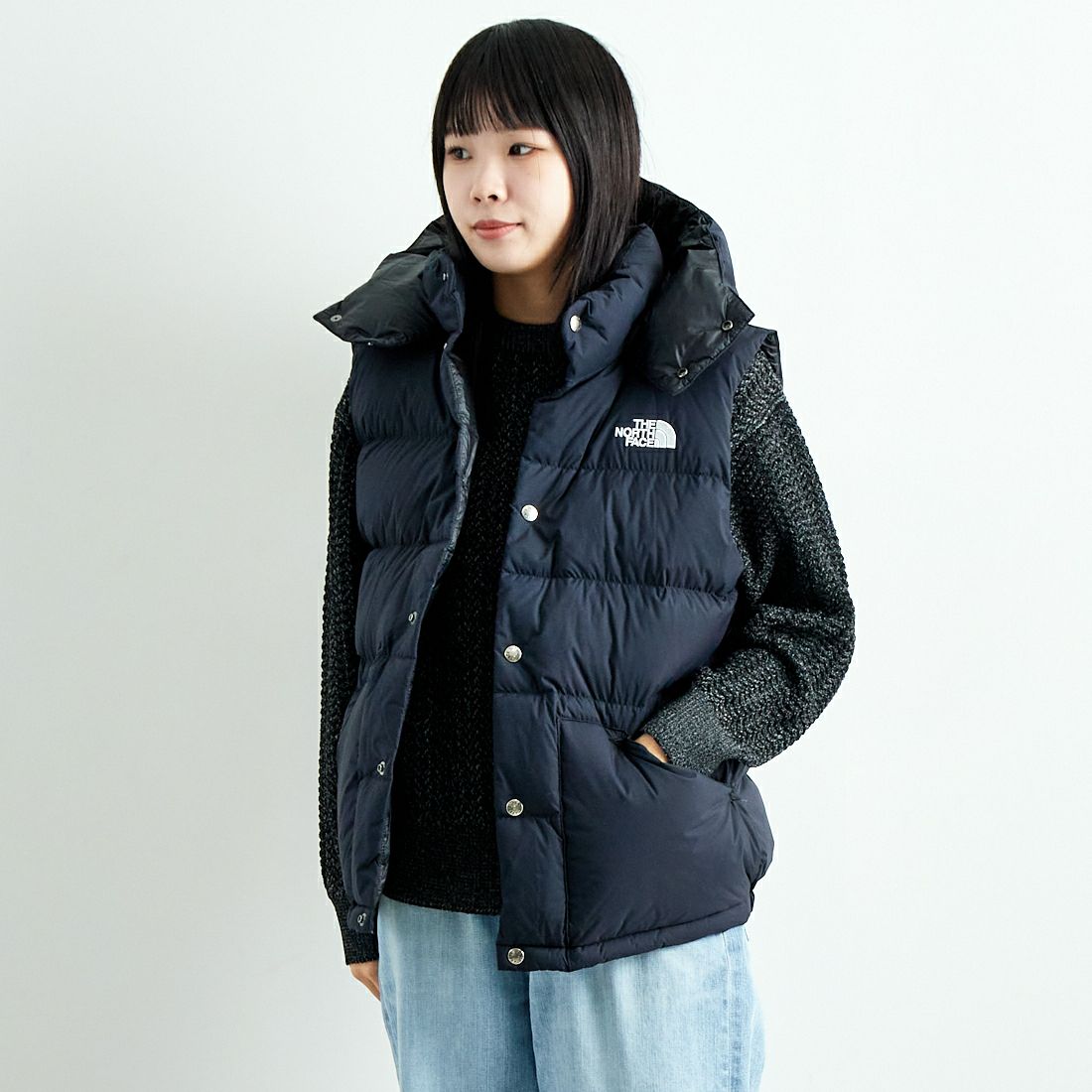THE NORTH FACE ダウンジャケット/ダウンベスト -(XL位) 黒 【古着  