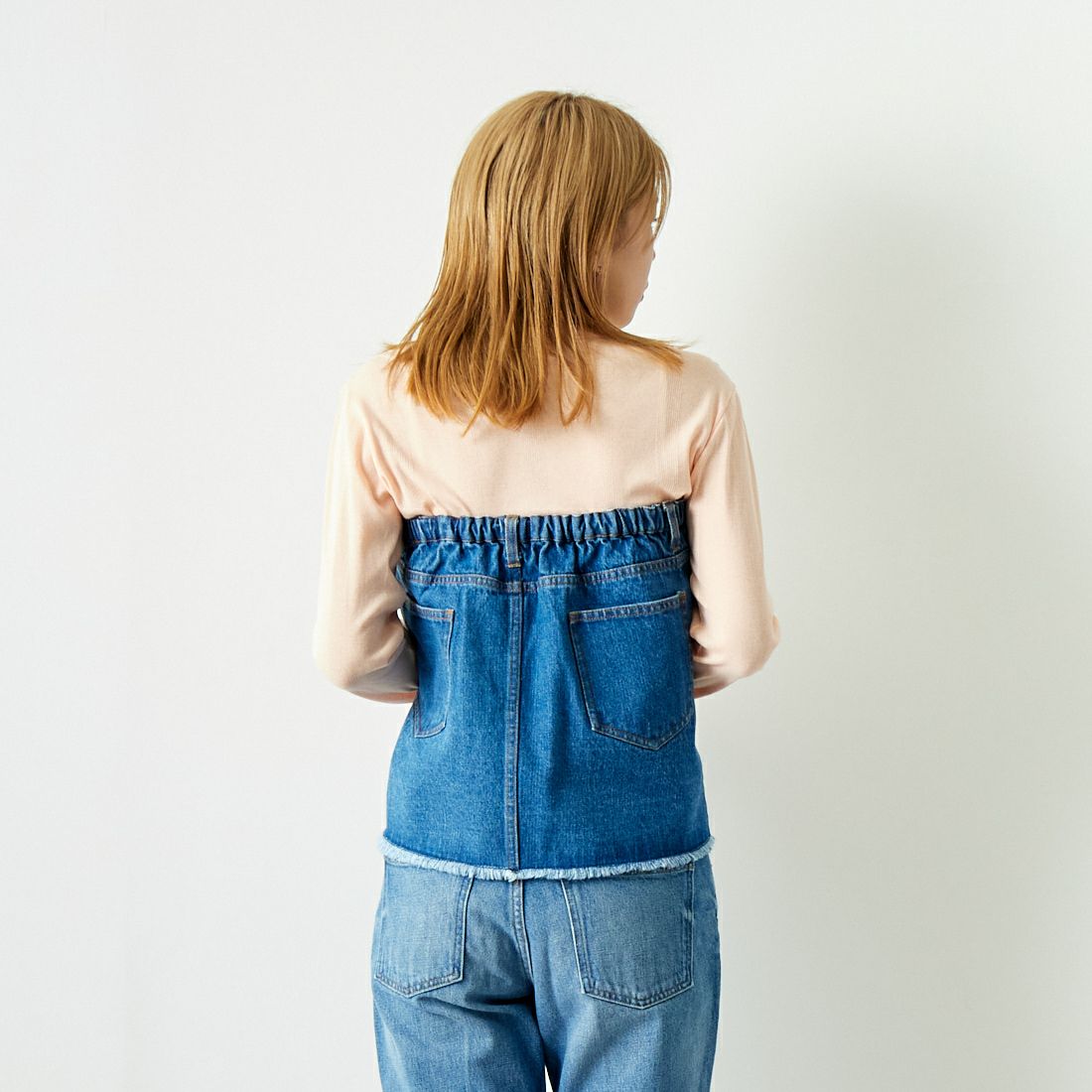 Jeans Factory Clothes [ジーンズファクトリークローズ] 2WAY デニムスカート [UDW242-2700] BLUE &&モデル身長：167cm 着用サイズ：F&&
