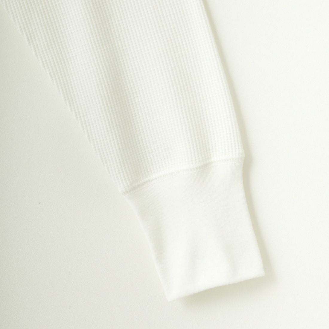 Health knit [ヘルスニット] 別注 クルーネック ワッフルボーダーカットソー [HR24F-L021IN-JF] WHITE
