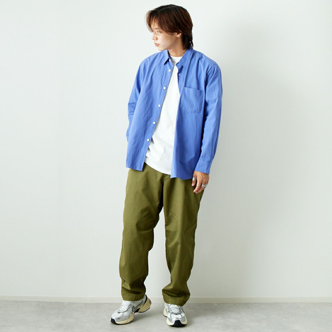 THE NORTH FACE PURPLE LABEL [ザ ノースフェイス パープルレーベル] クールマックス チノワイドテーパードパンツ [N24FC011] KG KHA GR &&モデル身長：179cm 着用サイズ：32&&