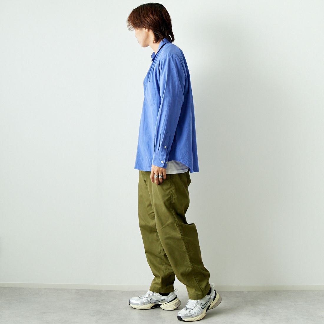 THE NORTH FACE PURPLE LABEL [ザ ノースフェイス パープルレーベル] クールマックス チノワイドテーパードパンツ [N24FC011] KG KHA GR &&モデル身長：179cm 着用サイズ：32&&