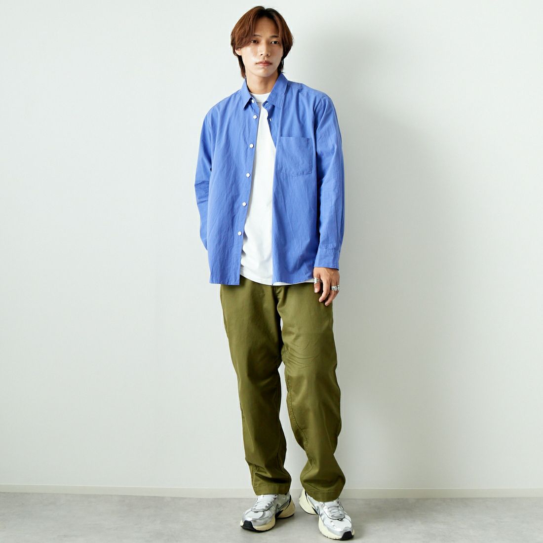THE NORTH FACE PURPLE LABEL [ザ ノースフェイス パープルレーベル] クールマックス チノワイドテーパードパンツ [N24FC011] KG KHA GR &&モデル身長：179cm 着用サイズ：32&&