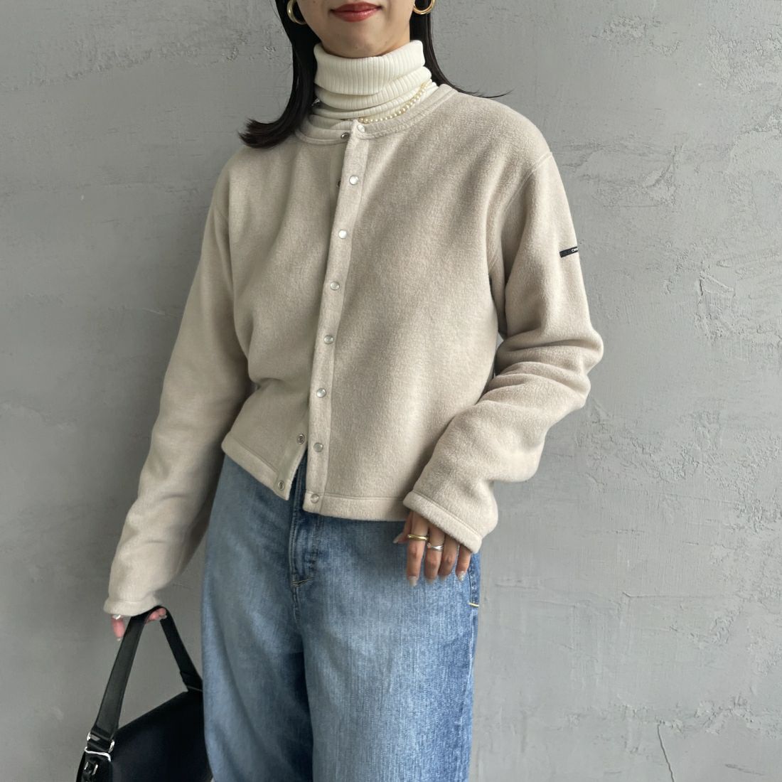タグ付き新品　ORCIVAL フリースカーディガン 2 グレージュ ORCIVAL | フリース クルーネックカーディガン WOMEN