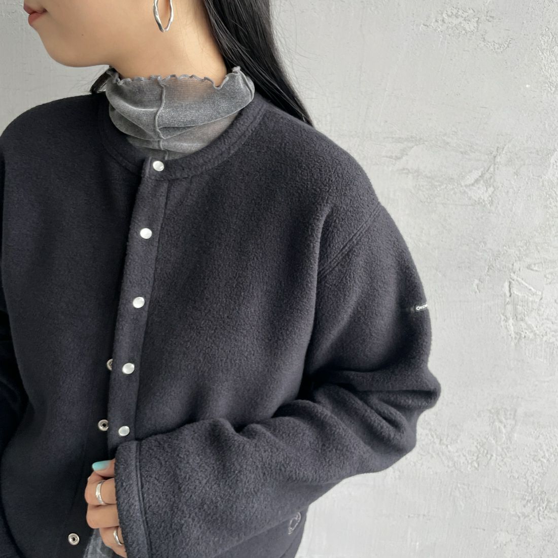 ORCIVAL [オーシバル] クルーネック フリースカーディガン [OR-C0378EFC] BLACK