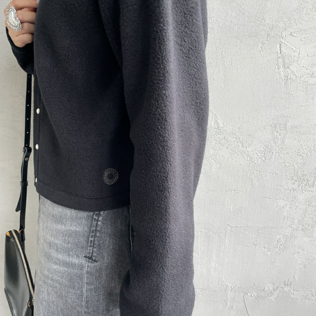 ORCIVAL [オーシバル] クルーネック フリースカーディガン [OR-C0378EFC] BLACK