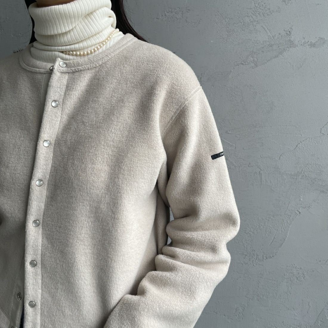 ORCIVAL [オーシバル] クルーネック フリースカーディガン [OR-C0378EFC] GREIGE