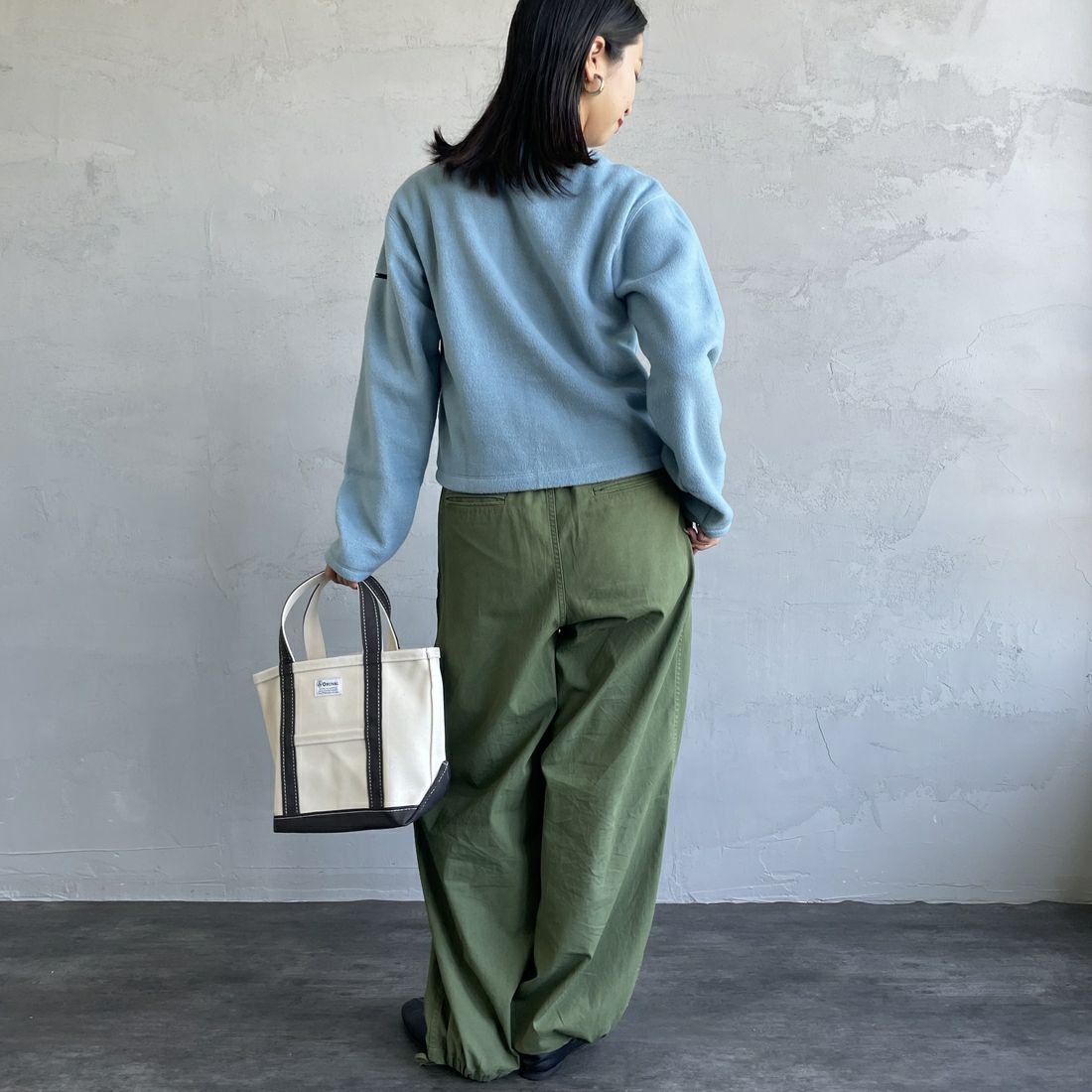 ORCIVAL [オーシバル] クルーネック フリースカーディガン [OR-C0378EFC] SAX &&モデル身長：163cm 着用サイズ：2&&