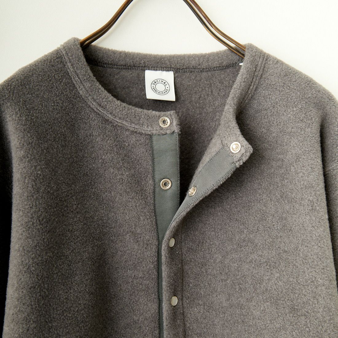 ORCIVAL [オーシバル] クルーネック フリースカーディガン [OR-C0378EFC] TOP GREY