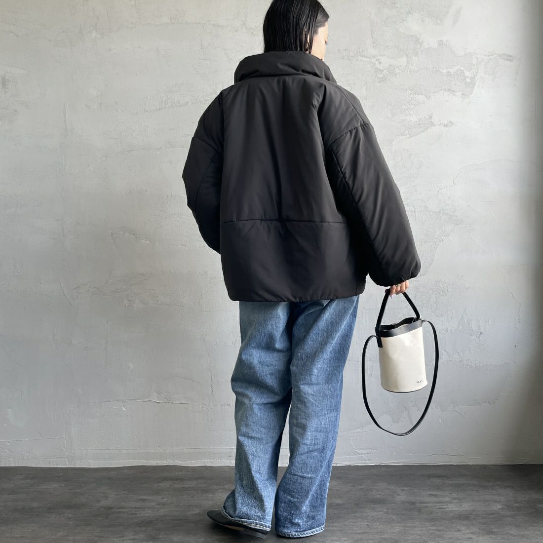 ORCIVAL [オーシバル] スタンドカラーブルゾン [OR-A0580BTT] BLACK &&モデル身長：163cm 着用サイズ：1&&