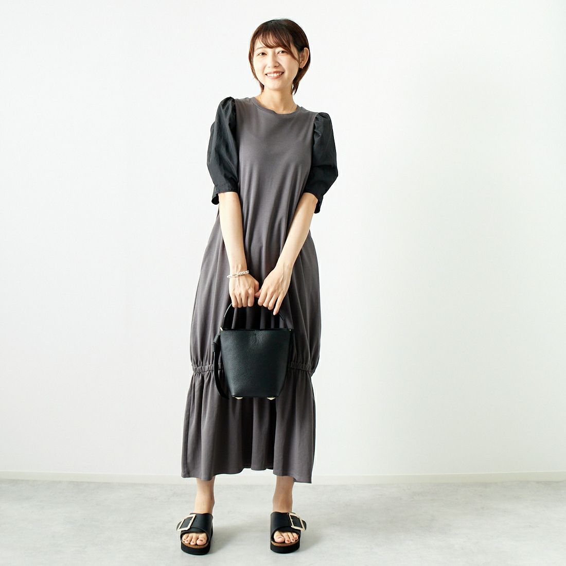C.GRAY&&モデル身長：167cm 着用サイズ：F&&