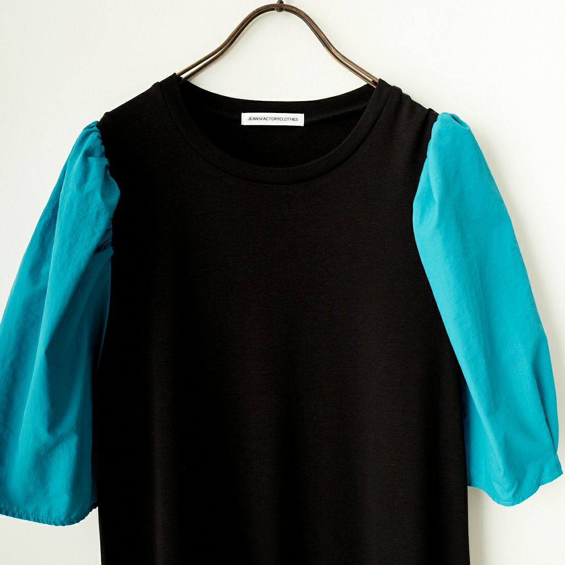 Jeans Factory Clothes [ジーンズファクトリークローズ] スムースタフタスリーブカットワンピース [7445328] BLACK