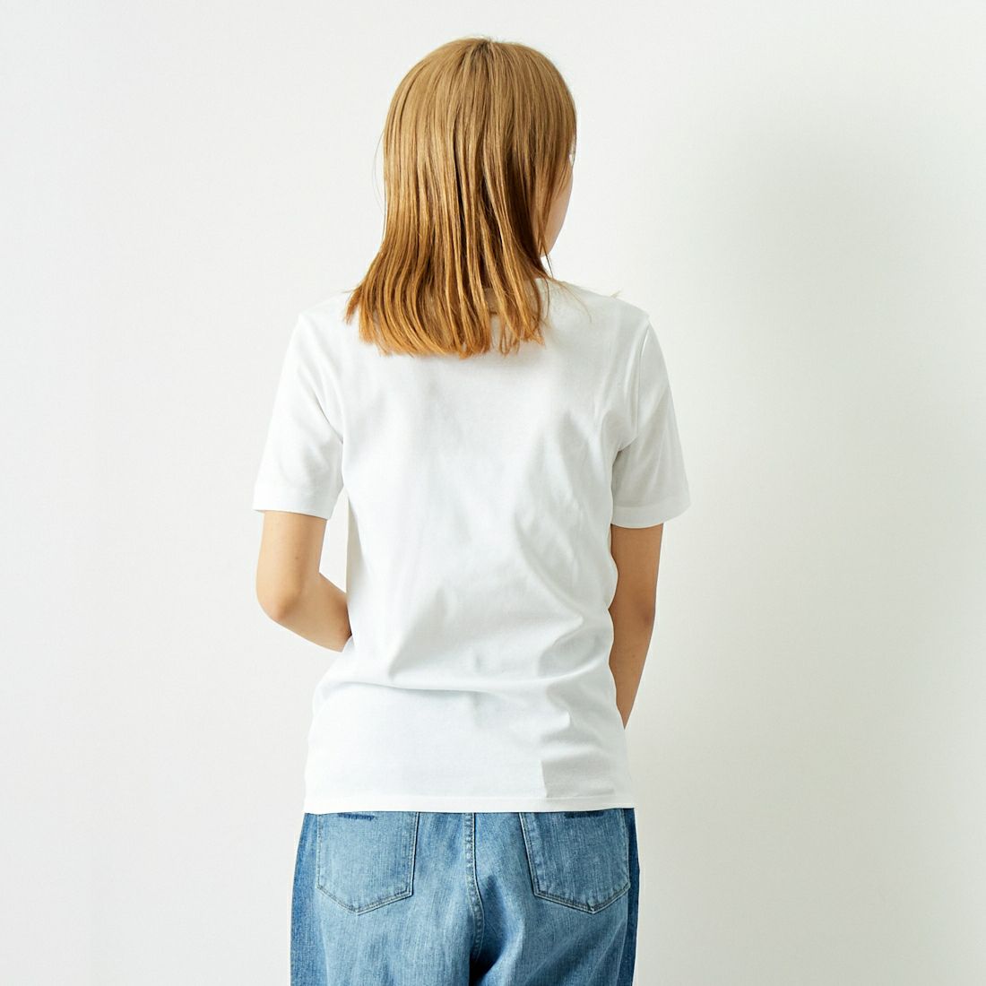 MICA&DEAL [マイカアンドディール] ハイツイストクルーネックプルオーバー [0124309180] WHITE &&モデル身長：167cm 着用サイズ：F&&
