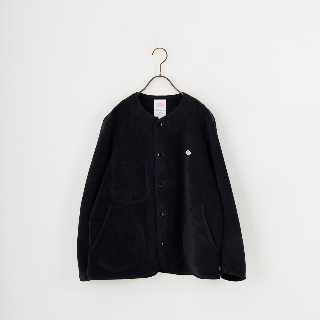 DANTON [ダントン] ノーカラーフリースジャケット [JD-8911] BLACK