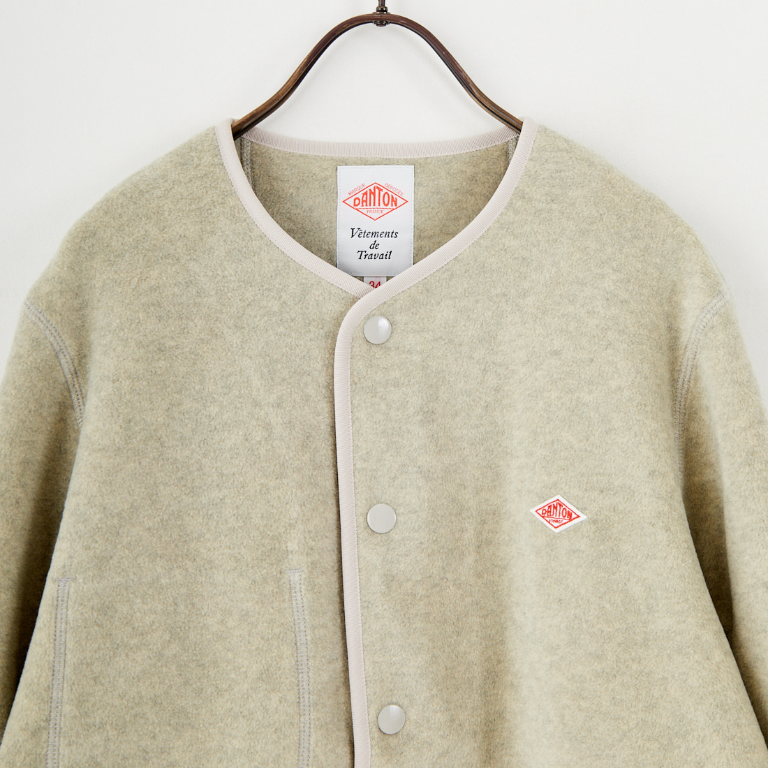 DANTON [ダントン] ノーカラーフリースジャケット [JD-8911] MARBLE