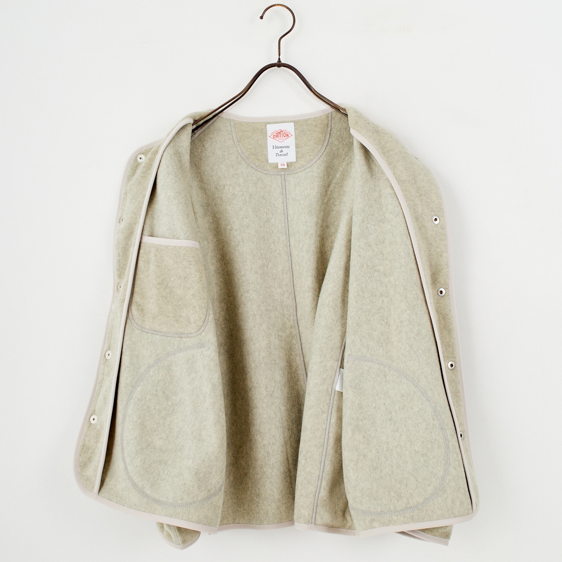 DANTON [ダントン] ノーカラーフリースジャケット [JD-8911] MARBLE