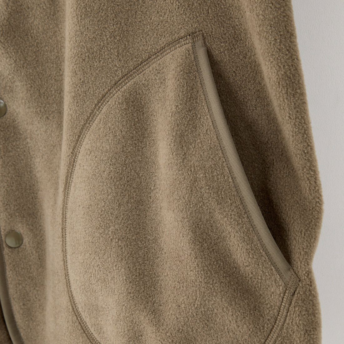 DANTON [ダントン] ノーカラーフリースカーディガン [JD-8939] KHAKI