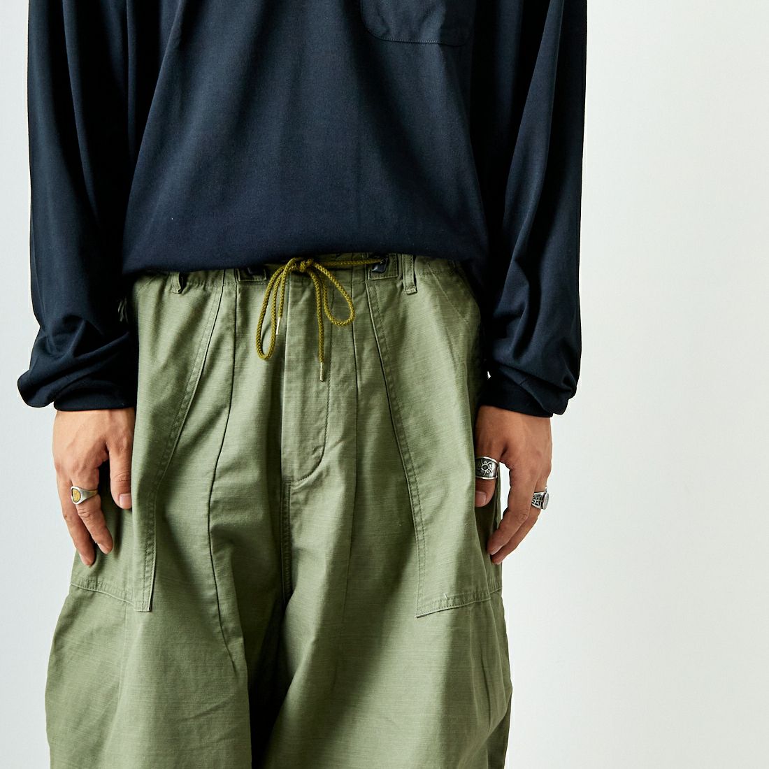 Needles [ニードルズ] ファティーグ ヒザデルパンツ [PU246] A OLIVE