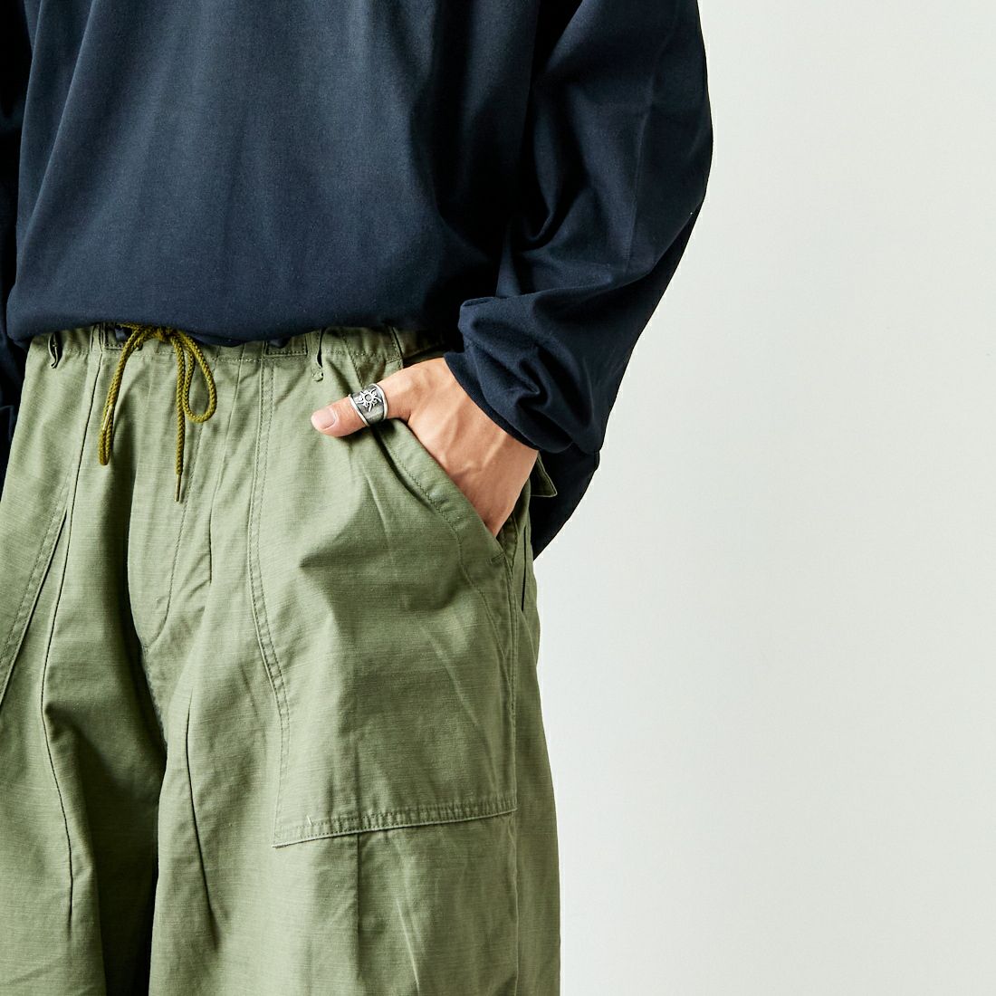 Needles [ニードルズ] ファティーグ ヒザデルパンツ [PU246] A OLIVE