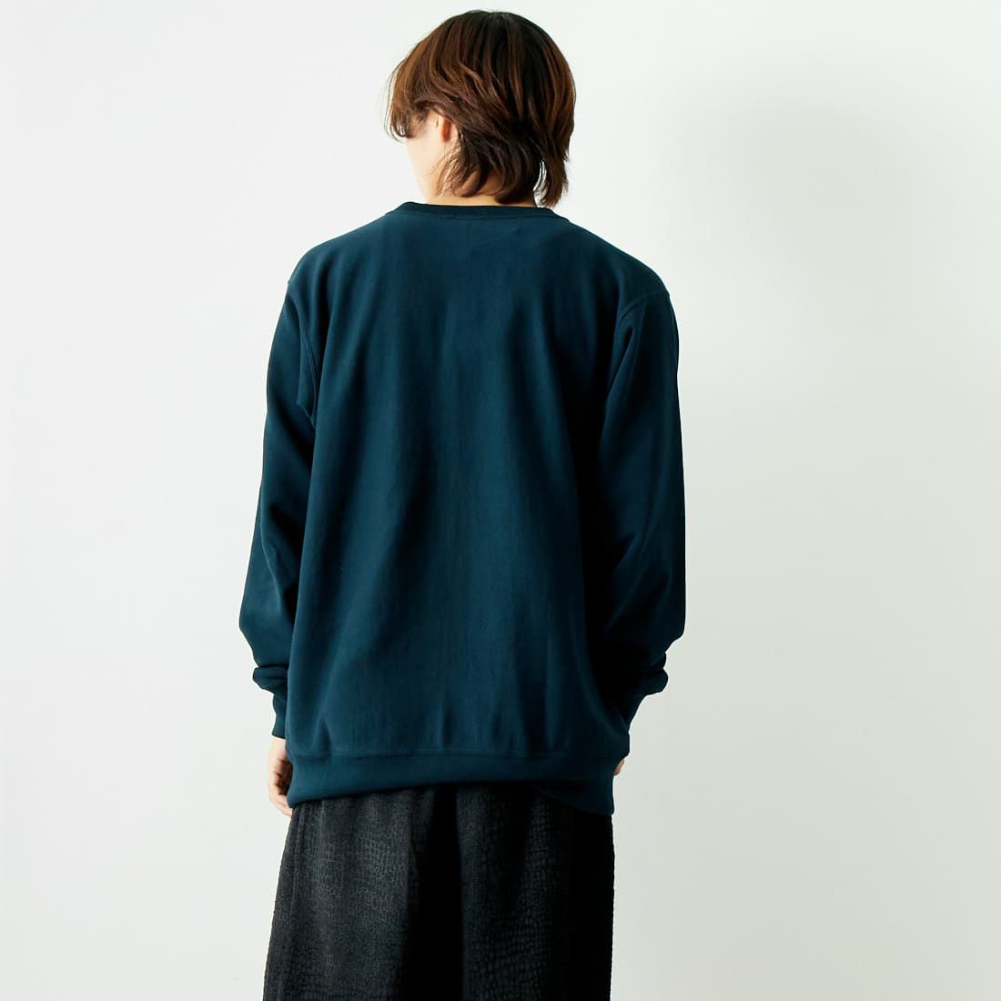 Champion [チャンピオン] リバースウィーブ(R) クルーネックスウェットシャツ [C3-Y031] 370 ﾈｲﾋﾞｰ &&モデル身長：179cm 着用サイズ：XL&&