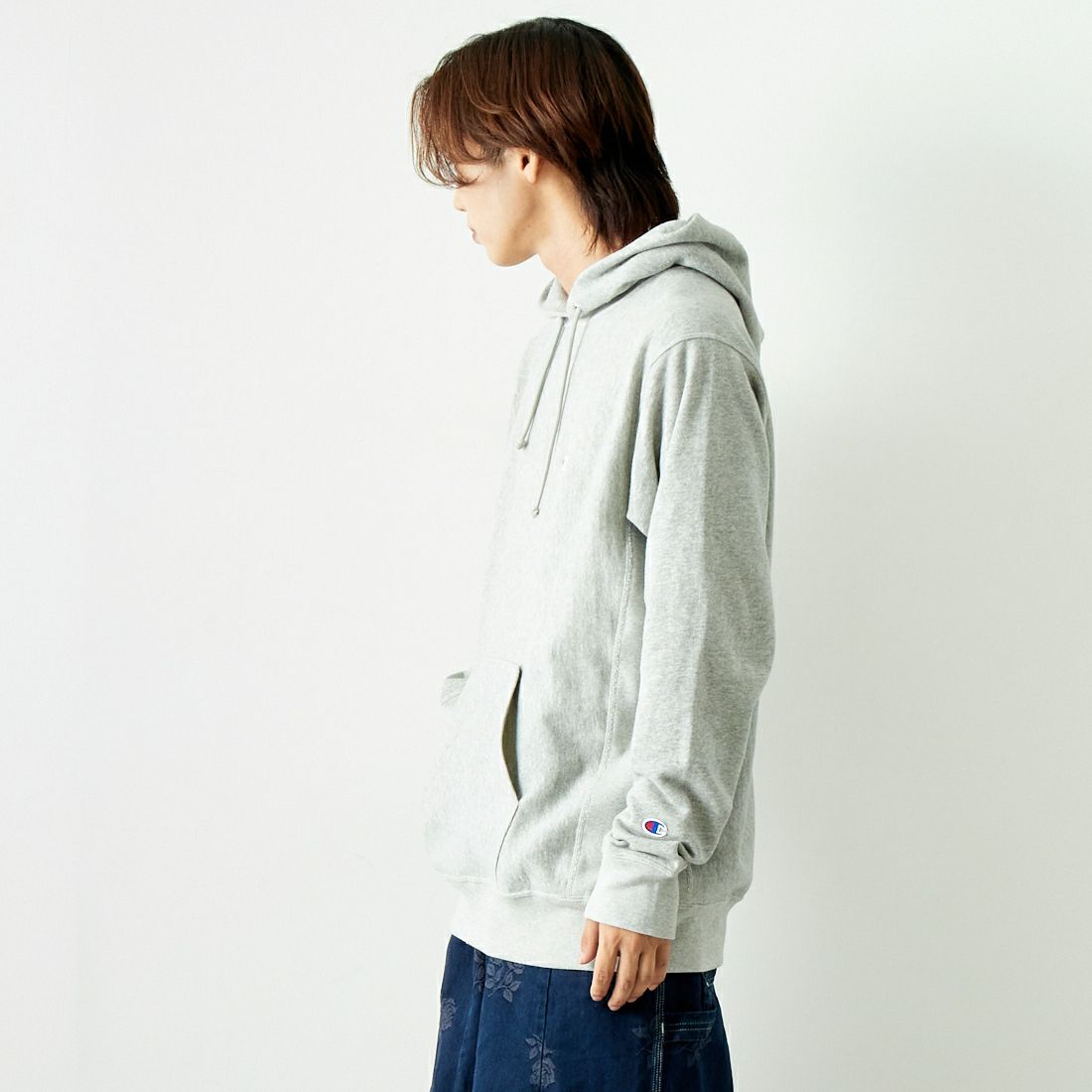 Champion [チャンピオン] リバースウィーブ(R) フーデッドスウェットシャツ [C3-Y131] 070 ｵｯｸｽﾌｫ &&モデル身長：179cm 着用サイズ：XL&&