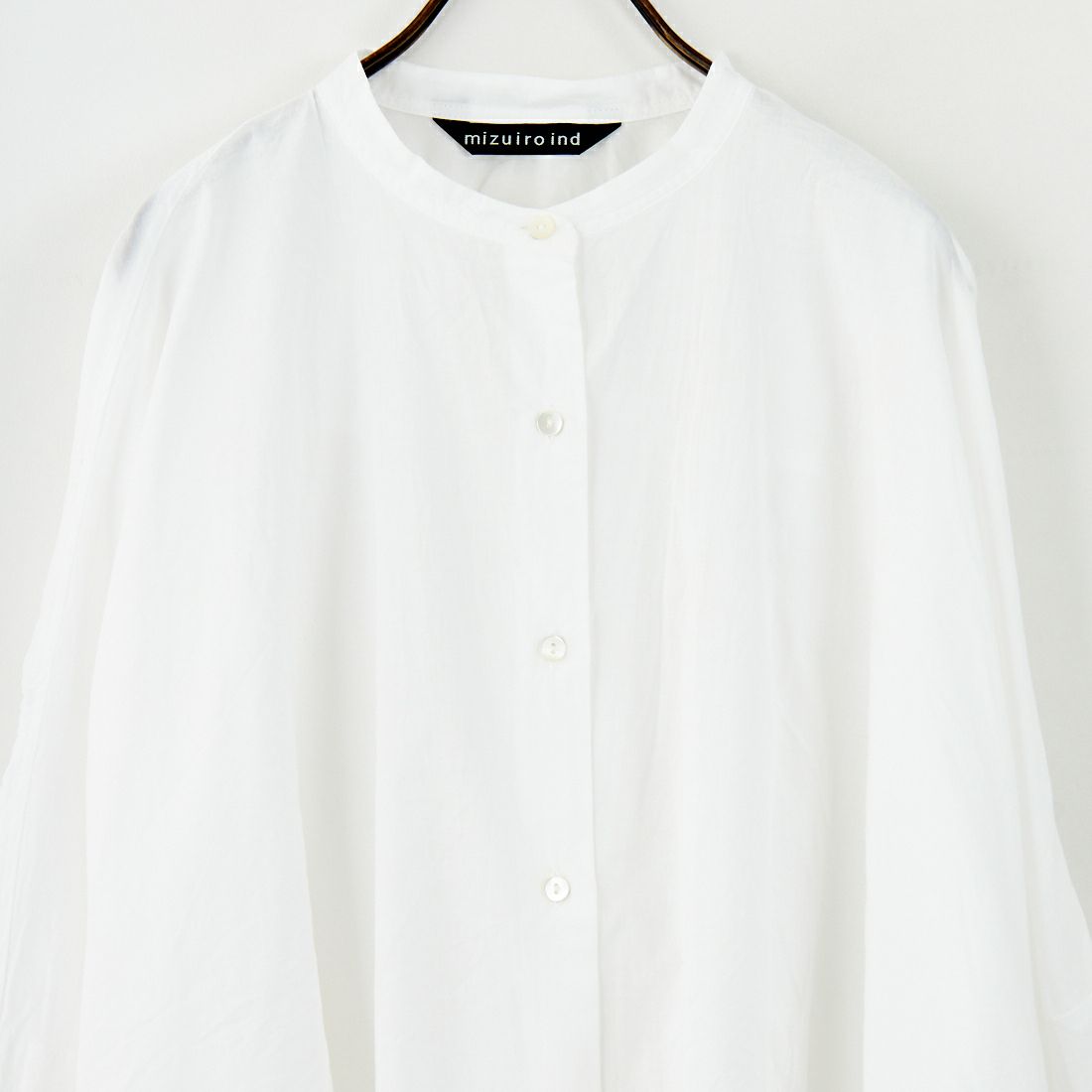 mizuiro ind [ミズイロインド] バックギャザーワイドシャツ [1-238975] 11 OFF WHI