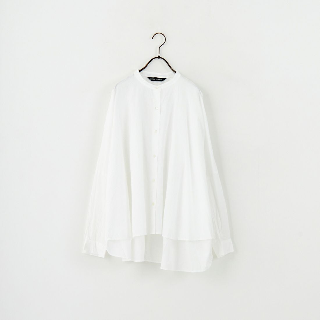 mizuiro ind [ミズイロインド] バックギャザーワイドシャツ [1-238975] 11 OFF WHI