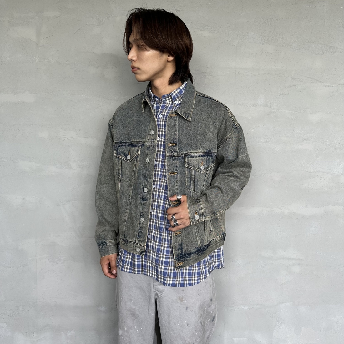 T.ACID BLU&&モデル身長：179cm 着用サイズ：L&&