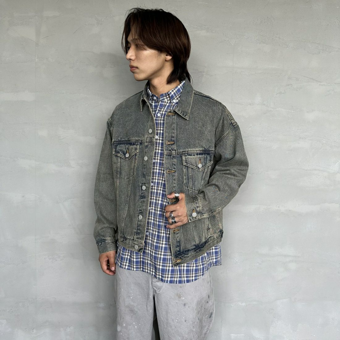 T.ACID BLU&&モデル身長：179cm 着用サイズ：L&&