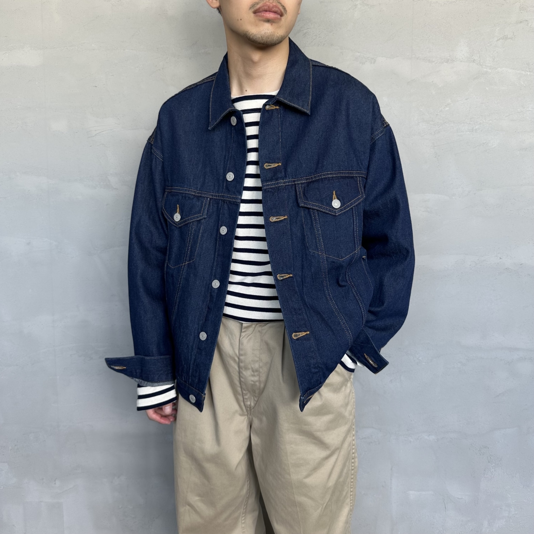 ONE WASH&&モデル身長：168cm 着用サイズ：M&&