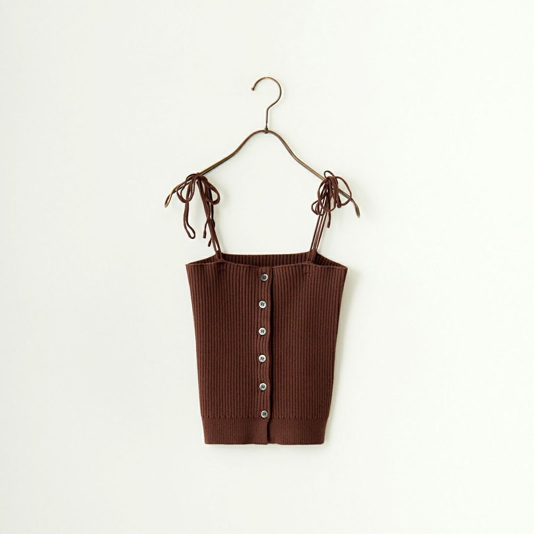 By/m [バイエム] マルチWAY フロントボタン リブニットビスチェ [24131017] 28 BROWN